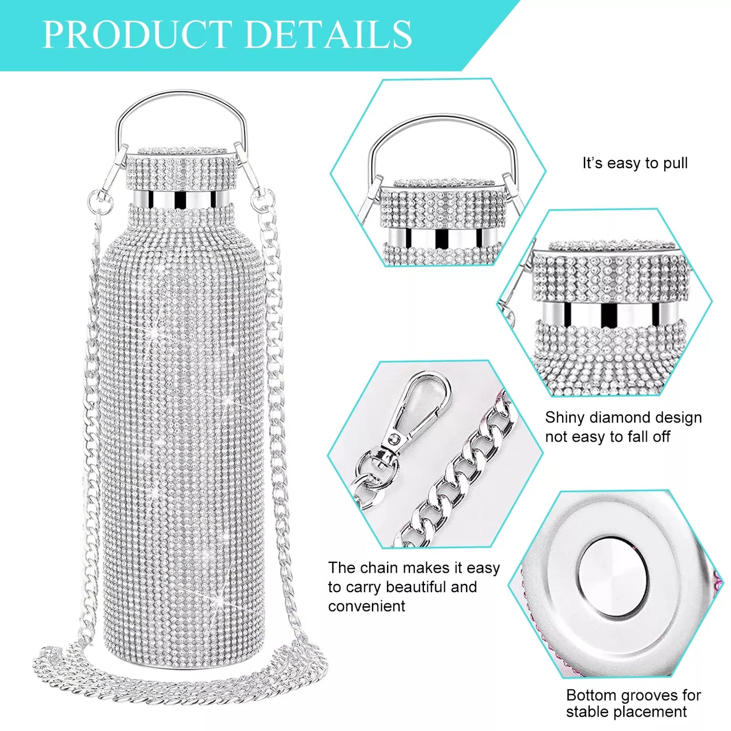 Bling Diamond Insulated Stainless Thermos Bottle